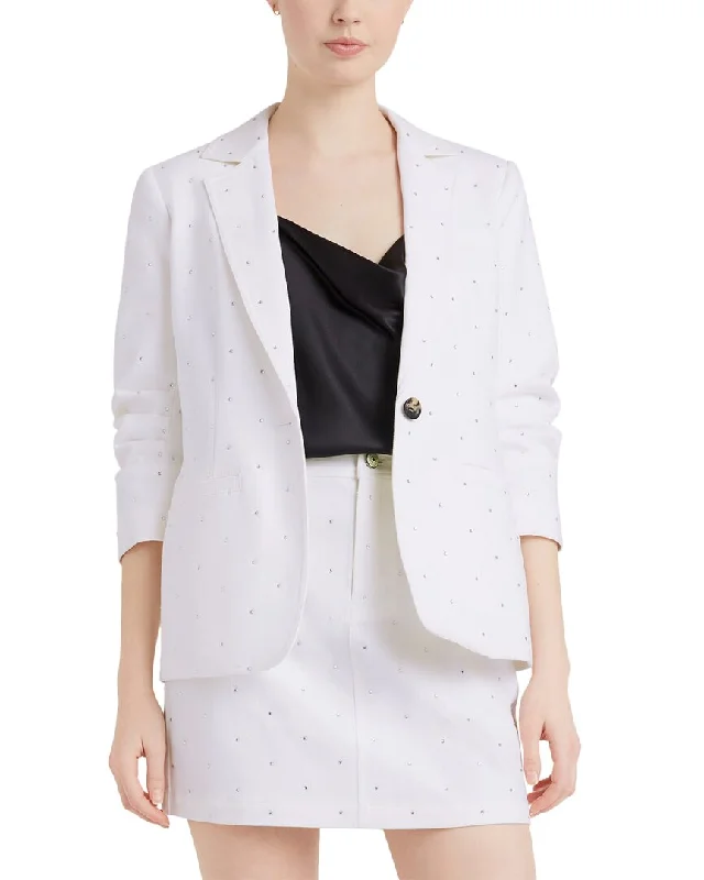 Double - Breasted Women's Leather Blazers in Taupe for an Edgy LookCinq à Sept Khloe Blazer Double - Breasted Women's Leather Blazers in Taupe for an Edgy LookCinq à Sept Khloe Blazer