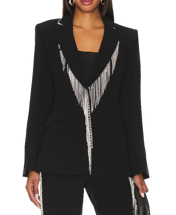 Women's Belted Blazers in Camel Color for a Sophisticated OutfitCinq a Sept Women Rhinestone Fringe Embroidered Cheyenne Blazer Black Women's Belted Blazers in Camel Color for a Sophisticated OutfitCinq a Sept Women Rhinestone Fringe Embroidered Cheyenne Blazer Black