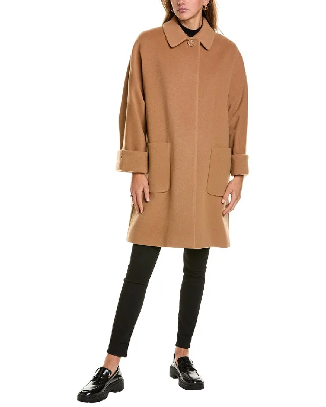 Long women's mac coats in a lightweight fabric for spring showersCinzia Rocca Icons Medium Wool & Cashmere-Blend Coat Long women's mac coats in a lightweight fabric for spring showersCinzia Rocca Icons Medium Wool & Cashmere-Blend Coat