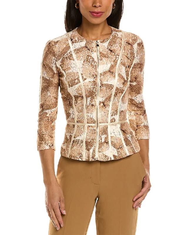 Single - Breasted Women's Linen Blend Blazers in Earth Tones for Casual WearElisabetta Franchi Jacket Single - Breasted Women's Linen Blend Blazers in Earth Tones for Casual WearElisabetta Franchi Jacket