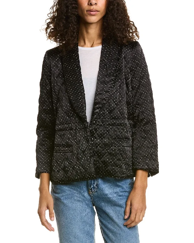 Double - Breasted Women's Leather Blazers in Taupe for an Edgy LookGANNI Quilted Jacket Double - Breasted Women's Leather Blazers in Taupe for an Edgy LookGANNI Quilted Jacket