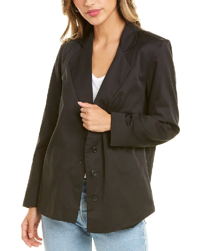 Double - Breasted Women's Leather Blazers in Taupe for an Edgy LookGarrie B Jacket