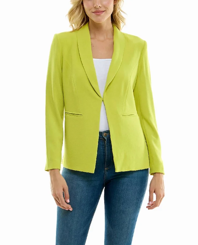 Plus Size Women's Sequin - Embellished Blazers in Silver for a Glamorous PartyIsla Stretch Crepe One Button Blazer In Citrine Plus Size Women's Sequin - Embellished Blazers in Silver for a Glamorous PartyIsla Stretch Crepe One Button Blazer In Citrine