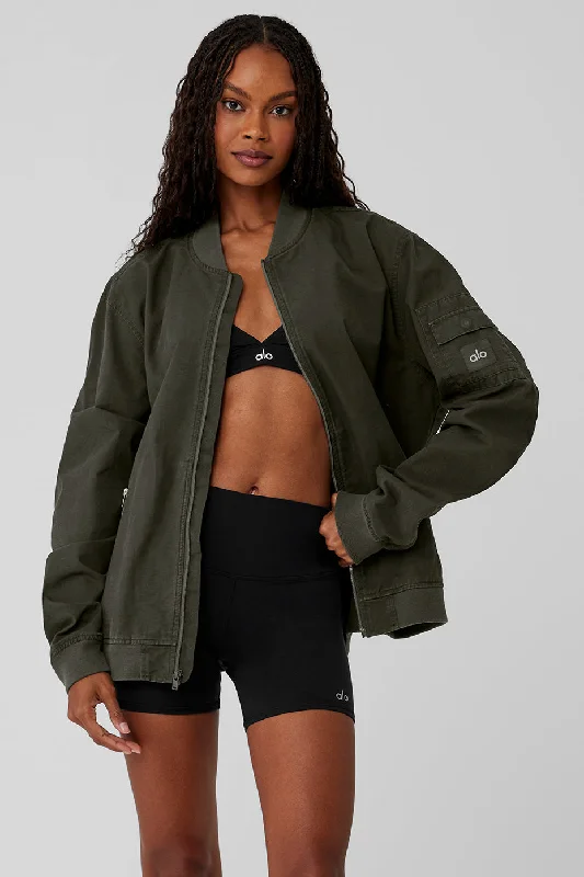 Women's waterproof parka coats with multiple pockets for practicalityDivision Ripstop Bomber Jacket - Stealth Green Women's waterproof parka coats with multiple pockets for practicalityDivision Ripstop Bomber Jacket - Stealth Green