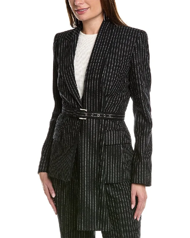Plus Size Women's Sequin - Embellished Blazers in Silver for a Glamorous PartyMichael Kors Collection Scarf Wool-Blend Blazer Plus Size Women's Sequin - Embellished Blazers in Silver for a Glamorous PartyMichael Kors Collection Scarf Wool-Blend Blazer