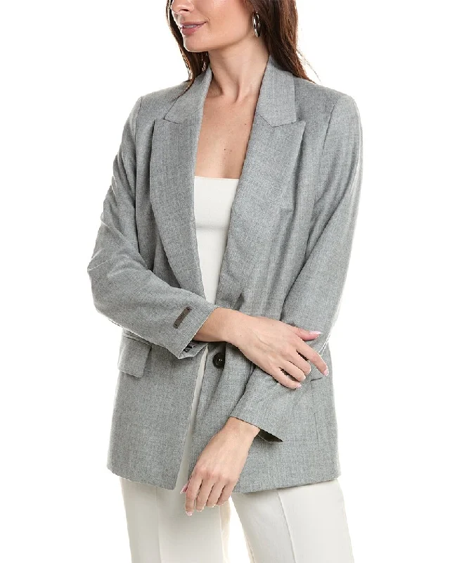 Plus Size Women's Cropped Velvet Blazers in Burgundy for a Night OutPeserico Wool-Blend Blazer Plus Size Women's Cropped Velvet Blazers in Burgundy for a Night OutPeserico Wool-Blend Blazer