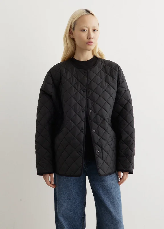 Women's long - sleeve wool coats in a houndstooth pattern for a classic charmQuilted Jacket Women's long - sleeve wool coats in a houndstooth pattern for a classic charmQuilted Jacket