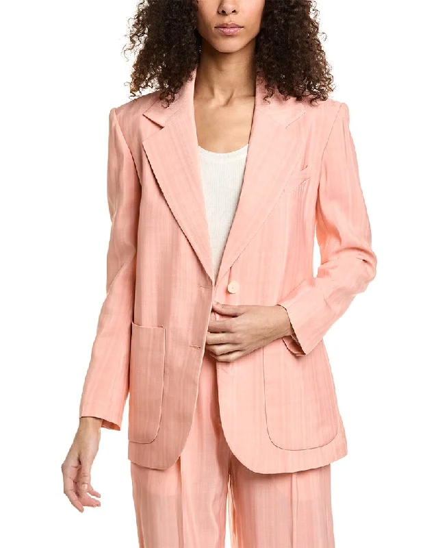 Single - Breasted Women's Tweed Blazers with Gold Buttons for a Classic LookSandro Blazer Single - Breasted Women's Tweed Blazers with Gold Buttons for a Classic LookSandro Blazer