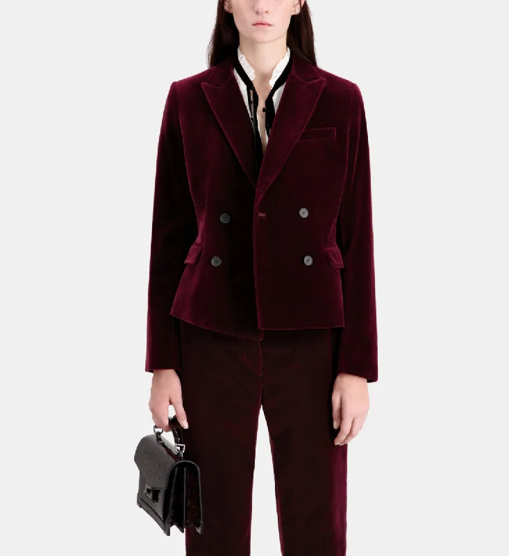 Women's faux fur coats in bright colors for a bold fashion statementShort Velvet Suit Jacket Women's faux fur coats in bright colors for a bold fashion statementShort Velvet Suit Jacket
