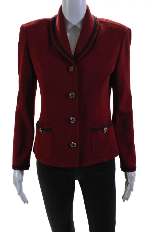 Oversized women's wool coats in a monochromatic look for a trendy outfitSt. John Collection By Marie Gray Womens Collared Buttoned Jacket Red Oversized women's wool coats in a monochromatic look for a trendy outfitSt. John Collection By Marie Gray Womens Collared Buttoned Jacket Red