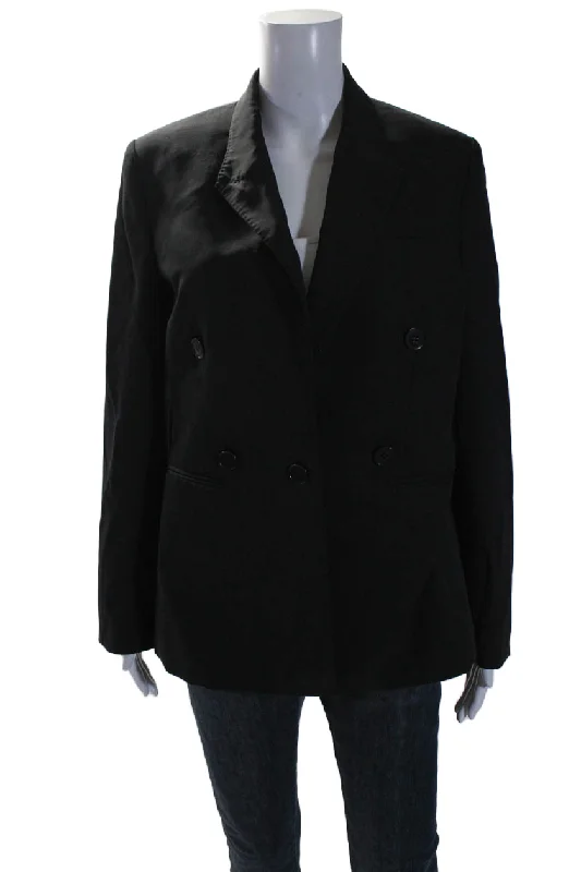 Shearling - lined women's leather coats for ultimate warmth and luxuryStella McCartney Women's Long Sleeves Double Breasted Line Jacket Black Shearling - lined women's leather coats for ultimate warmth and luxuryStella McCartney Women's Long Sleeves Double Breasted Line Jacket Black