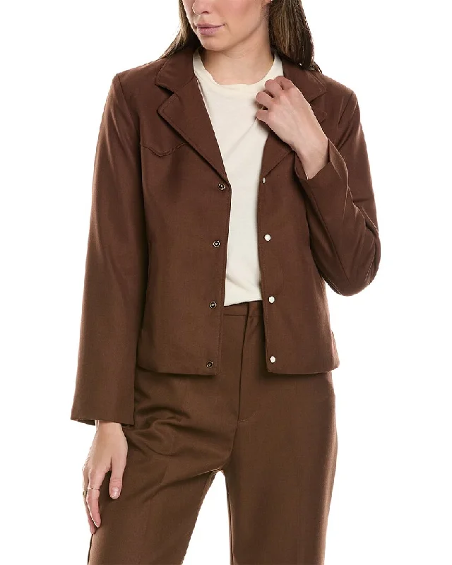 Plus Size Women's Double - Breasted Wool Blazers for Winter Office WearTHE GREAT The Western Wool-Blend Blazer Plus Size Women's Double - Breasted Wool Blazers for Winter Office WearTHE GREAT The Western Wool-Blend Blazer