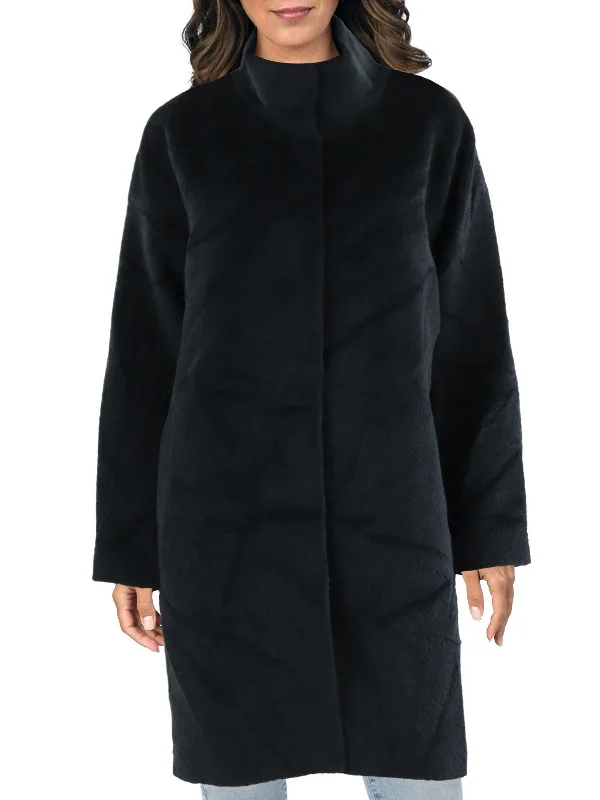 Quilted down women's coats with removable hoods for outdoor activitiesWomens Stand Collar Midi Wool Coat Quilted down women's coats with removable hoods for outdoor activitiesWomens Stand Collar Midi Wool Coat