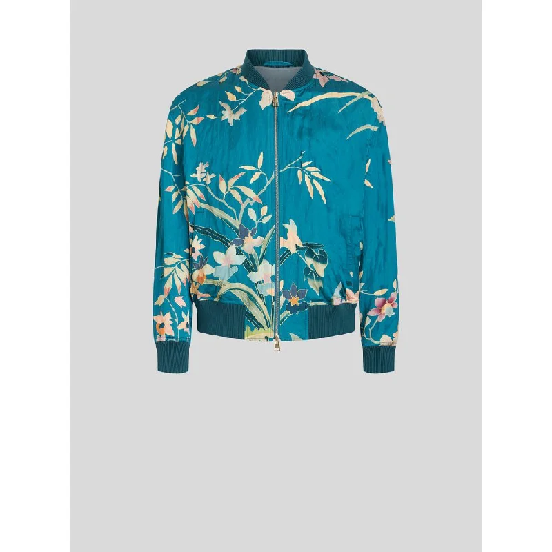 Waterproof men jackets with taped seams for heavy rain protectionFloral Print Bomber Jacket Waterproof men jackets with taped seams for heavy rain protectionFloral Print Bomber Jacket