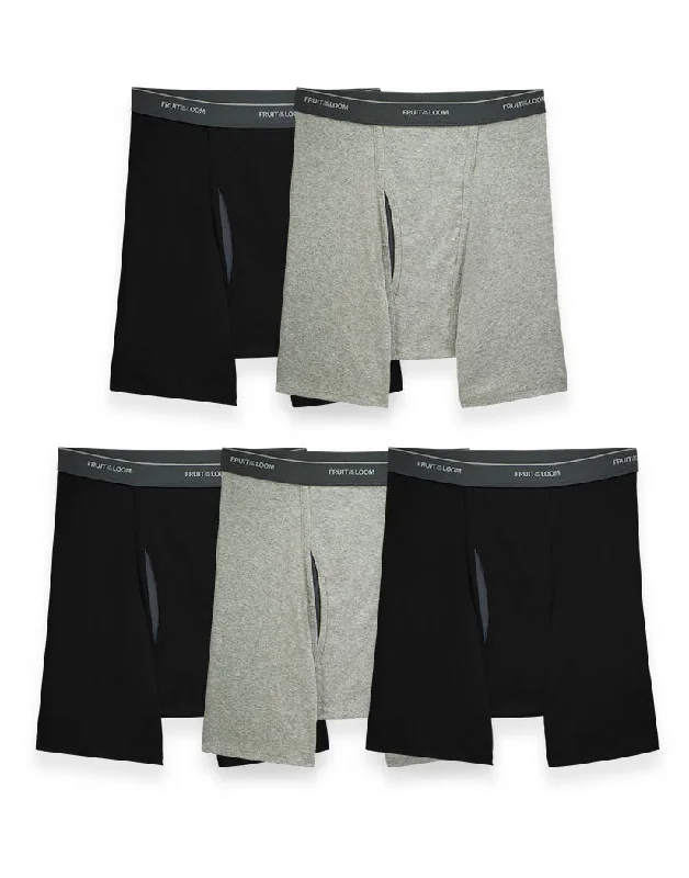 Men's boxer briefs with a ribbed waistbandFruit of the Loom 5-Pack Coolzone Black/Grey Boxer Brief 5BL76TG Men's boxer briefs with a ribbed waistbandFruit of the Loom 5-Pack Coolzone Black/Grey Boxer Brief 5BL76TG