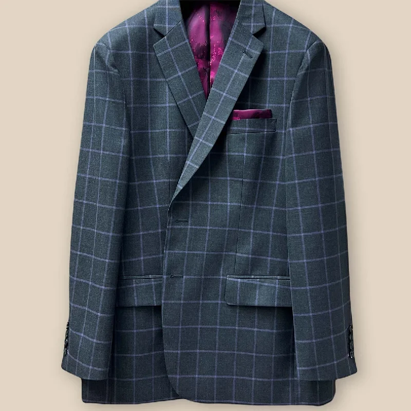 Westwood Hart Grey with Purple Windowpane Men's Sportcoat