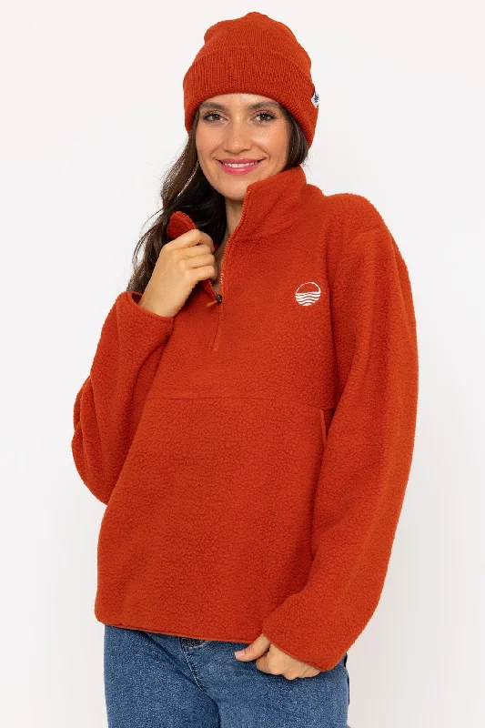 cashmere blend women cardigan for a luxurious feel1/2 Zip Teddy Fleece in Rust Orange cashmere blend women cardigan for a luxurious feel1/2 Zip Teddy Fleece in Rust Orange