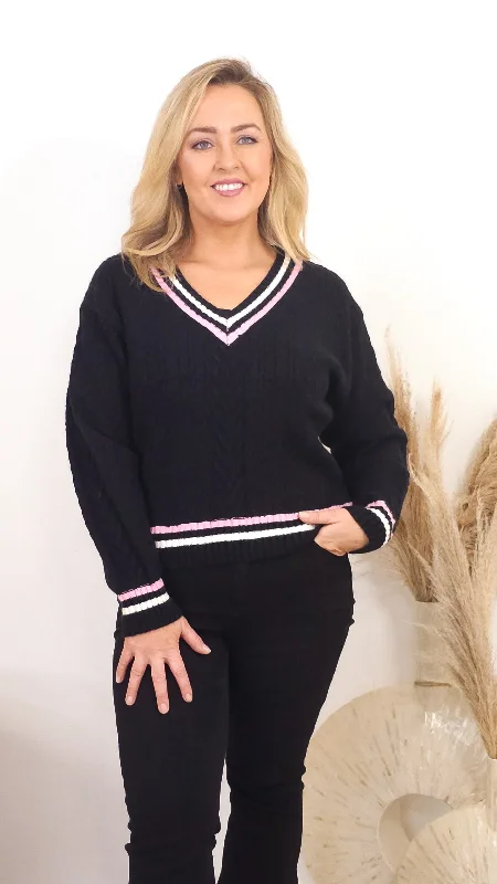 ribbed women cardigan with a classic textureBella Black Knit