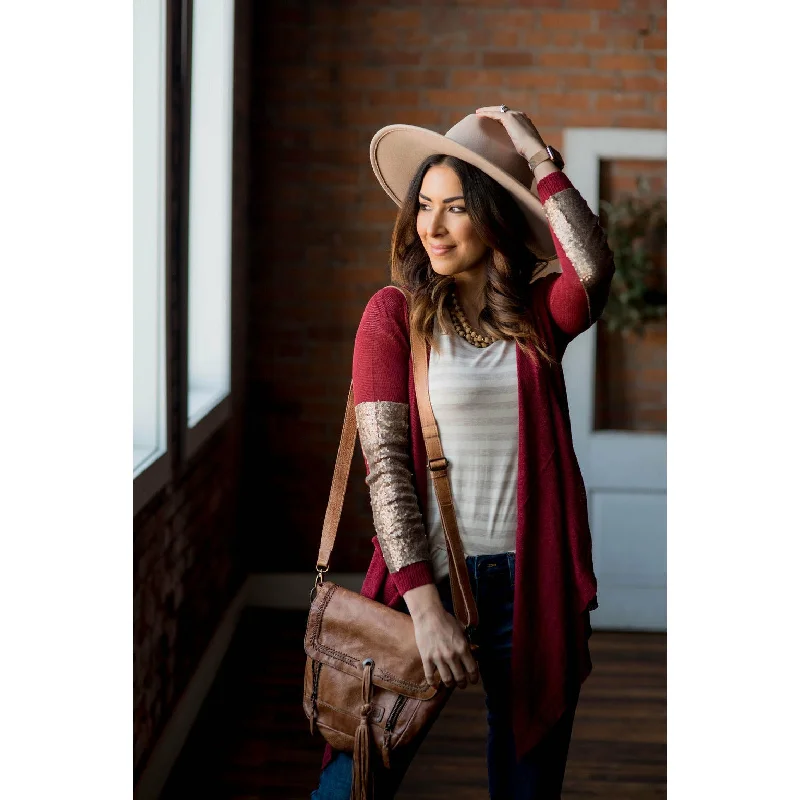 maternity women cardigan for expecting momsSequin Sleeve Cardigan