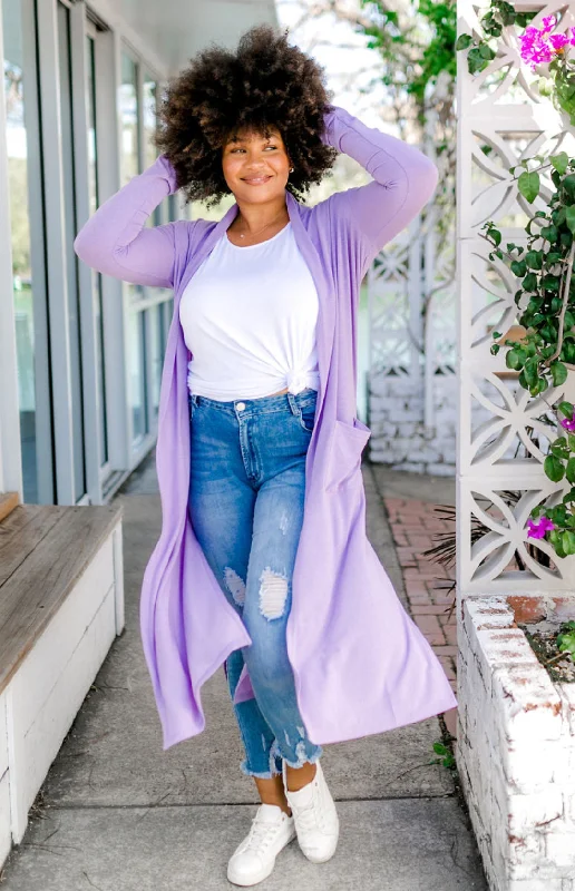 oversized women cardigan for a trendy and cozy lookJane Cardigan in Lilac