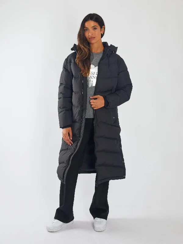 Quilted down women's coats with removable hoods for outdoor activitiesAshley Jacket Jet Black Quilted down women's coats with removable hoods for outdoor activitiesAshley Jacket Jet Black