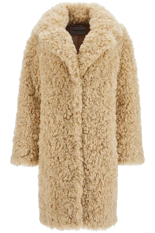 Women's long - sleeve wool coats in a houndstooth pattern for a classic charmcamille cocoon coat 61137 9061 NATURAL BEIGE Women's long - sleeve wool coats in a houndstooth pattern for a classic charmcamille cocoon coat 61137 9061 NATURAL BEIGE