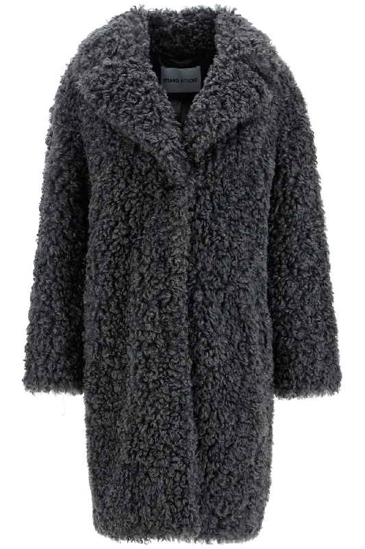Water - resistant women's trench coats with adjustable cuffs for rainy dayscamille cocoon coat 61137 9061 SMOKE GREY Water - resistant women's trench coats with adjustable cuffs for rainy dayscamille cocoon coat 61137 9061 SMOKE GREY