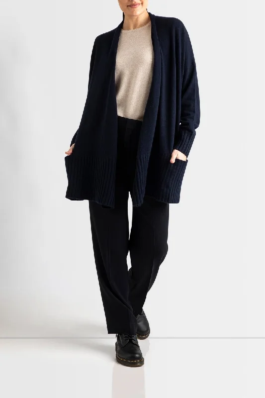 plus size women cardigan for comfortable layeringCashmere Suzanne Draped Cardigan in Ink plus size women cardigan for comfortable layeringCashmere Suzanne Draped Cardigan in Ink