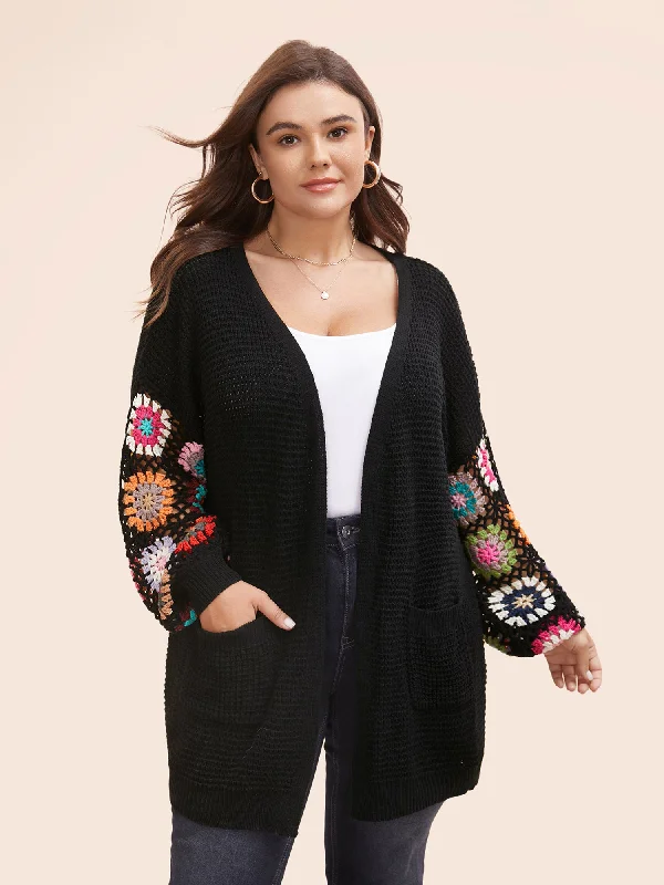 color block women cardigan with bold huesCrochet Floral Drop Shoulder Cut Out Cardigan color block women cardigan with bold huesCrochet Floral Drop Shoulder Cut Out Cardigan