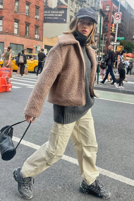 long length women cardigan with side slitsCROPPED SHEARLING BOMBER JACKET