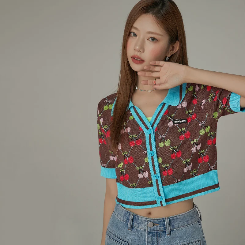 button down women cardigan with vintage buttonsCherry Argyle Colored Short Sleeve Knit Cardigan button down women cardigan with vintage buttonsCherry Argyle Colored Short Sleeve Knit Cardigan
