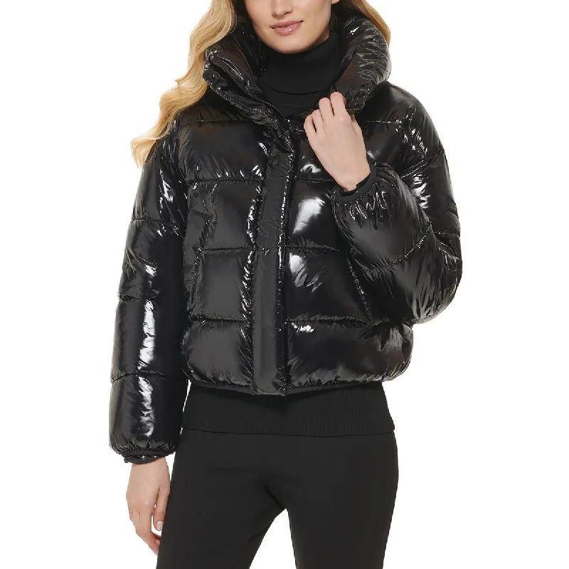 Women's long - sleeve wool coats in a houndstooth pattern for a classic charmDKNY Womens Puffy Warm Puffer Jacket Women's long - sleeve wool coats in a houndstooth pattern for a classic charmDKNY Womens Puffy Warm Puffer Jacket