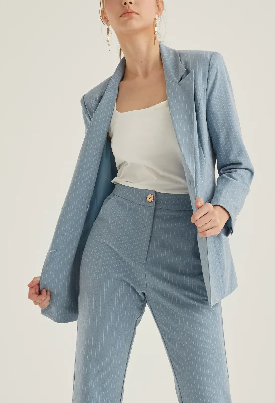 ribbed women cardigan with a classic textureDouble Breasted Striped Smart Blazer