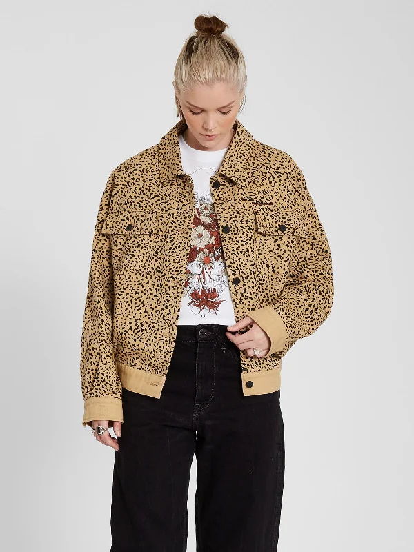 Quilted down women's coats with removable hoods for outdoor activitiesHigh Wired Jacket - Animal Print Quilted down women's coats with removable hoods for outdoor activitiesHigh Wired Jacket - Animal Print