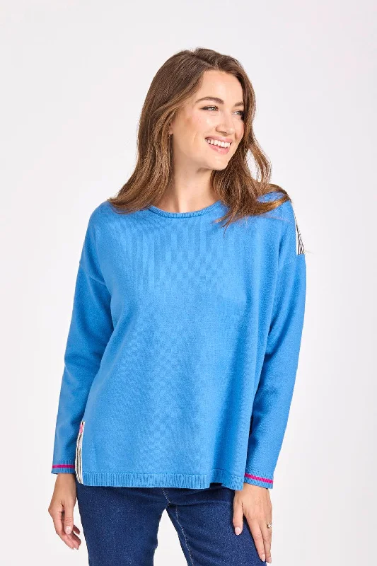 cropped women cardigan to pair with high - waisted jeansJumper with stripe inserts