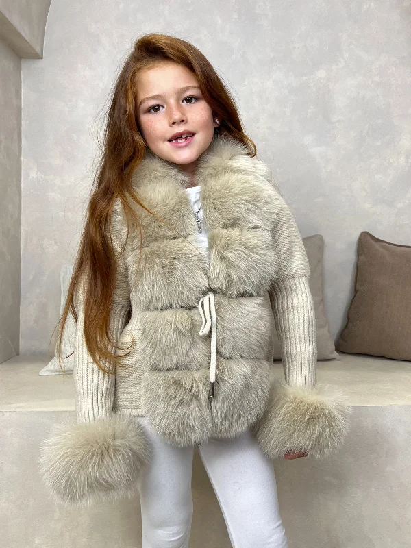 oversized women cardigan for a trendy and cozy lookChildrens Beige Luxury Fur Cardigan oversized women cardigan for a trendy and cozy lookChildrens Beige Luxury Fur Cardigan