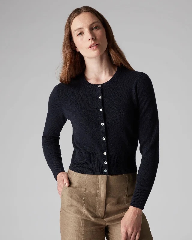 open front women cardigan for easy stylingWomen's Ivy Cropped Cashmere Cardigan Navy Blue open front women cardigan for easy stylingWomen's Ivy Cropped Cashmere Cardigan Navy Blue