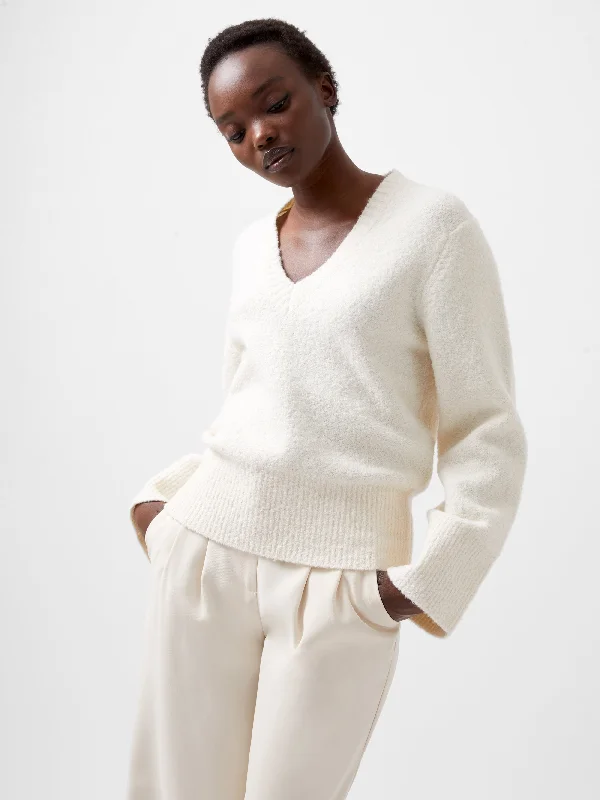cropped women cardigan to pair with high - waisted jeansMelissa Boucle V-Neck Jumper