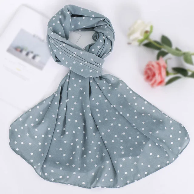 floral print women cardigan for a feminine touchMint Blue Polka Dot Chiffon Bubble Scarf floral print women cardigan for a feminine touchMint Blue Polka Dot Chiffon Bubble Scarf