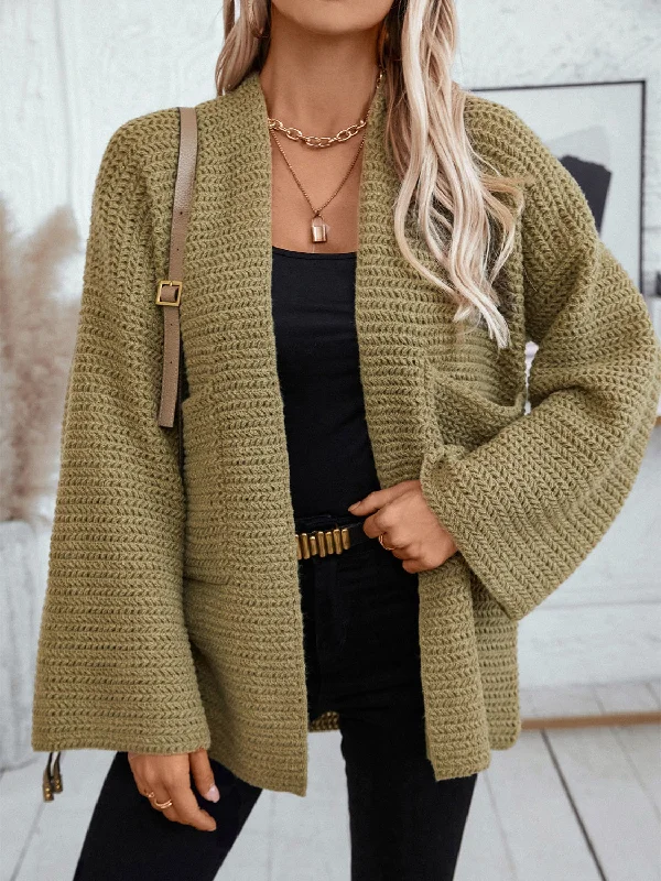 cropped women cardigan to pair with high - waisted jeansOpen Front Long Sleeve Cardigan cropped women cardigan to pair with high - waisted jeansOpen Front Long Sleeve Cardigan