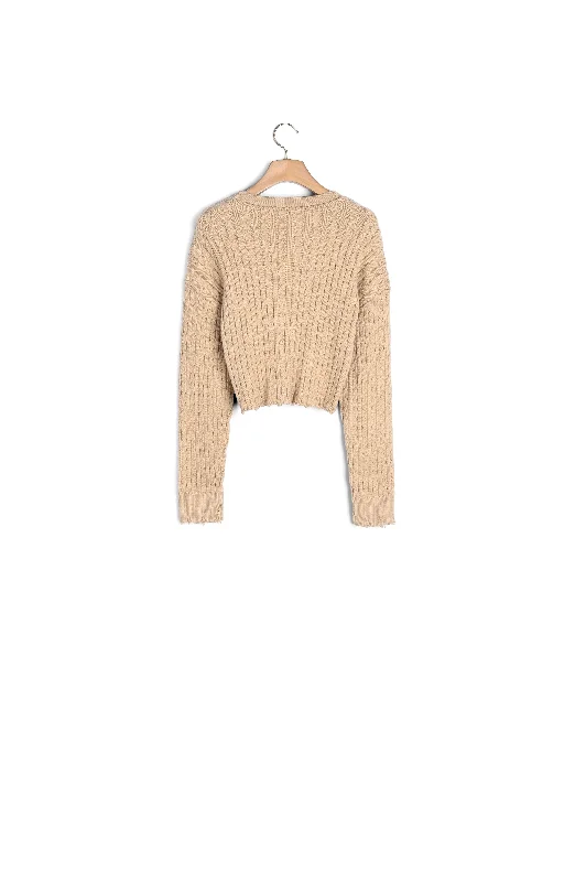 plus size women cardigan for comfortable layeringPull Beige