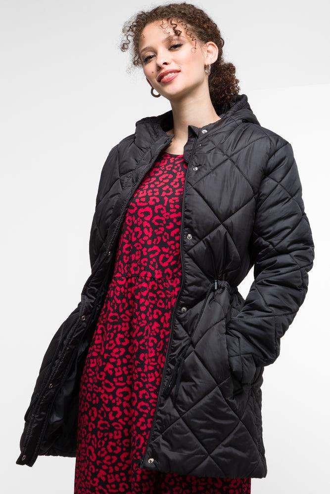 Women's longline double - breasted camel coats for a sophisticated lookQuilted Puffer Coat Black Women's longline double - breasted camel coats for a sophisticated lookQuilted Puffer Coat Black