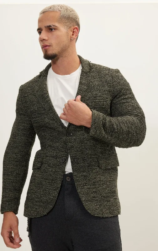 maternity women cardigan for expecting momsRaw Edge Fitted Cardigan - Khaki Black