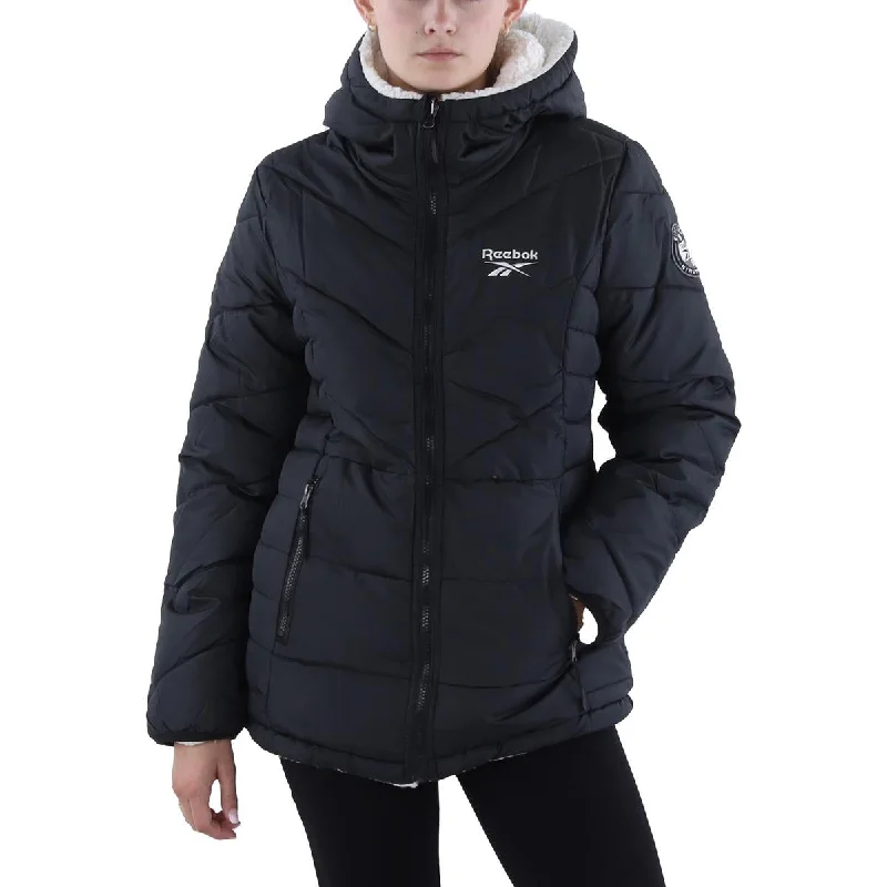 Women's pea coats with brass buttons for a nautical - inspired styleReebok Womens Insulated Hooded Puffer Jacket Women's pea coats with brass buttons for a nautical - inspired styleReebok Womens Insulated Hooded Puffer Jacket