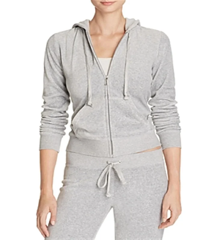 Women's knee - length wool blend coats with a fur collar for added warmthRobertson Velour Hoodie Jacket In Charcoal Gray Women's knee - length wool blend coats with a fur collar for added warmthRobertson Velour Hoodie Jacket In Charcoal Gray