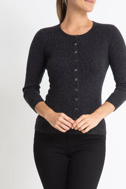plus size women cardigan for comfortable layeringSilk + Cashmere Victoria Cardigan in Dark Charcoal plus size women cardigan for comfortable layeringSilk + Cashmere Victoria Cardigan in Dark Charcoal
