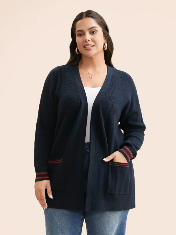 lightweight women cardigan for spring and fallSupersoft Essentials Contrast Striped Kimono Collar Cardigan lightweight women cardigan for spring and fallSupersoft Essentials Contrast Striped Kimono Collar Cardigan
