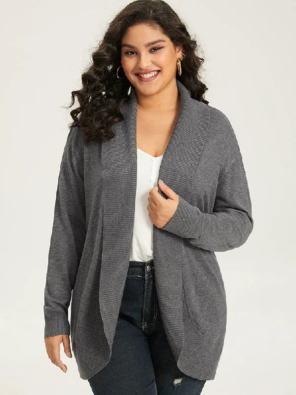 v neck women cardigan to elongate the necklineSupersoft Essentials Plain Texture Arc Hem Cardigan v neck women cardigan to elongate the necklineSupersoft Essentials Plain Texture Arc Hem Cardigan