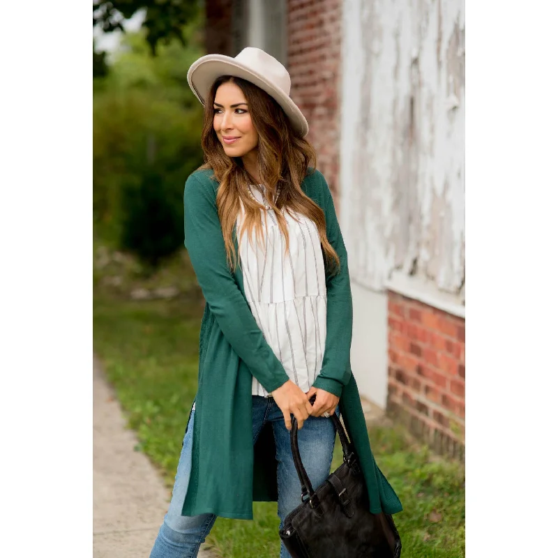 color block women cardigan with bold huesTeacher's Tunic Cardigan