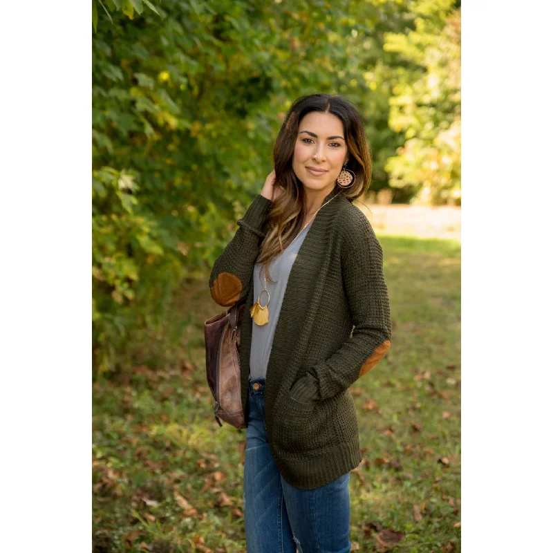 cashmere blend women cardigan for a luxurious feelTextured Elbow Patch Cardigan
